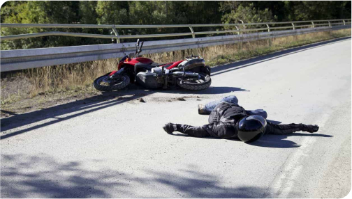 serious injuries after a motorcycle collision involving traumatic brain injuries because of the at fault party and negligence