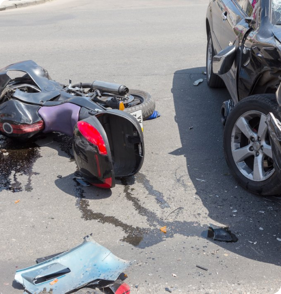 A serious injury needing medical treatment for the victim's injuries leading to a Philadelphia motorcycle crash case
