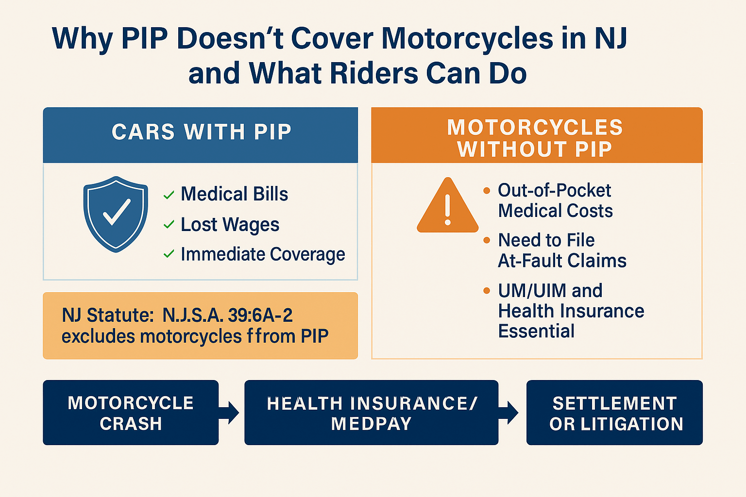 Why PIP Doesn’t Cover Motorcycles in NJ and What Riders Can Do